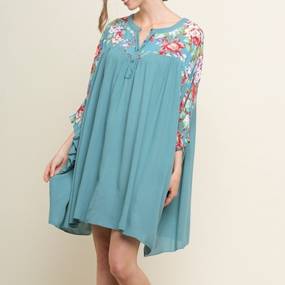 Umgee Floral Detail Flowy Dress or Tunic
